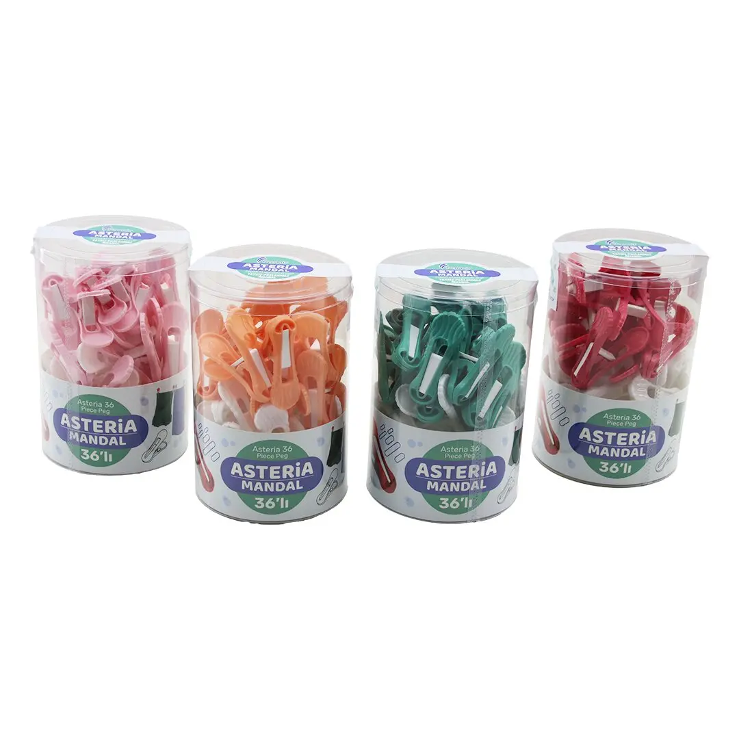 36PCS YAYSIZ PLASTİK RENKLİ MANDAL KUTULU (4745)