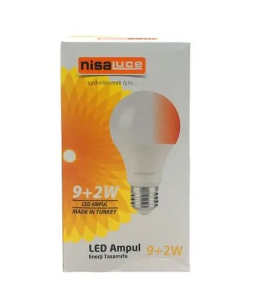 NİSALUCE EAMP-074/BK 9+2W E27 BEYAZ-KIRMIZI LED AMPUL (4745)