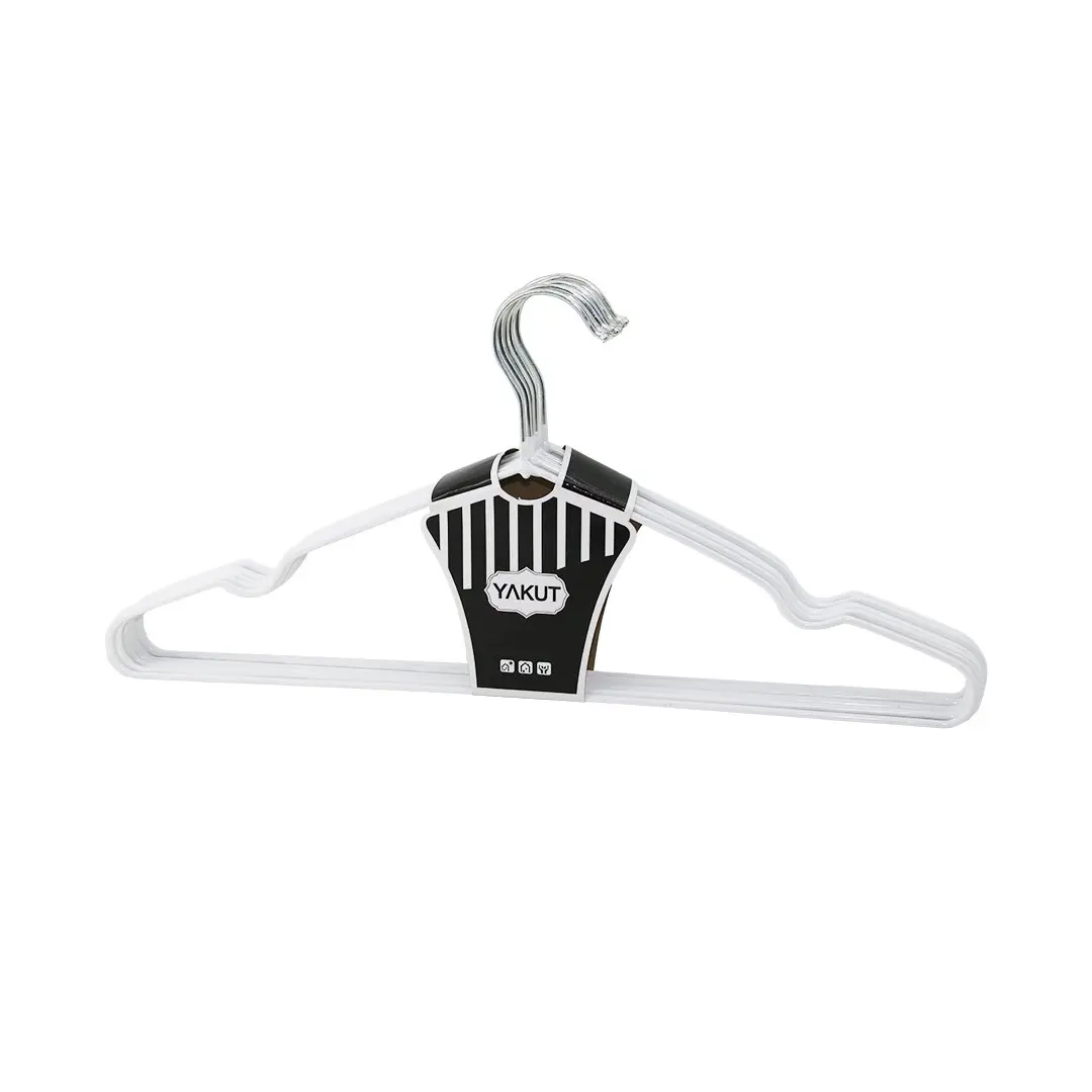 BEYAZ 10PCS SİLİKON KAPLAMALI METAL ELBİSE ASKISI 40CM (4745)