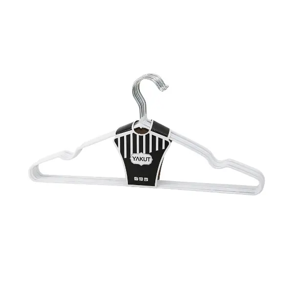 BEYAZ 10PCS SİLİKON KAPLAMALI METAL ELBİSE ASKISI 40CM (4745)