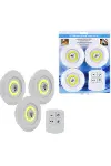 3lü Uzaktan Kumandalı Yapışkanlı Kablosuz Led Spot Lambalar (4745)-1