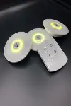 3lü Uzaktan Kumandalı Yapışkanlı Kablosuz Led Spot Lambalar (4745)-3