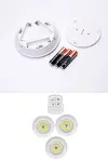 3lü Uzaktan Kumandalı Yapışkanlı Kablosuz Led Spot Lambalar (4745)-5