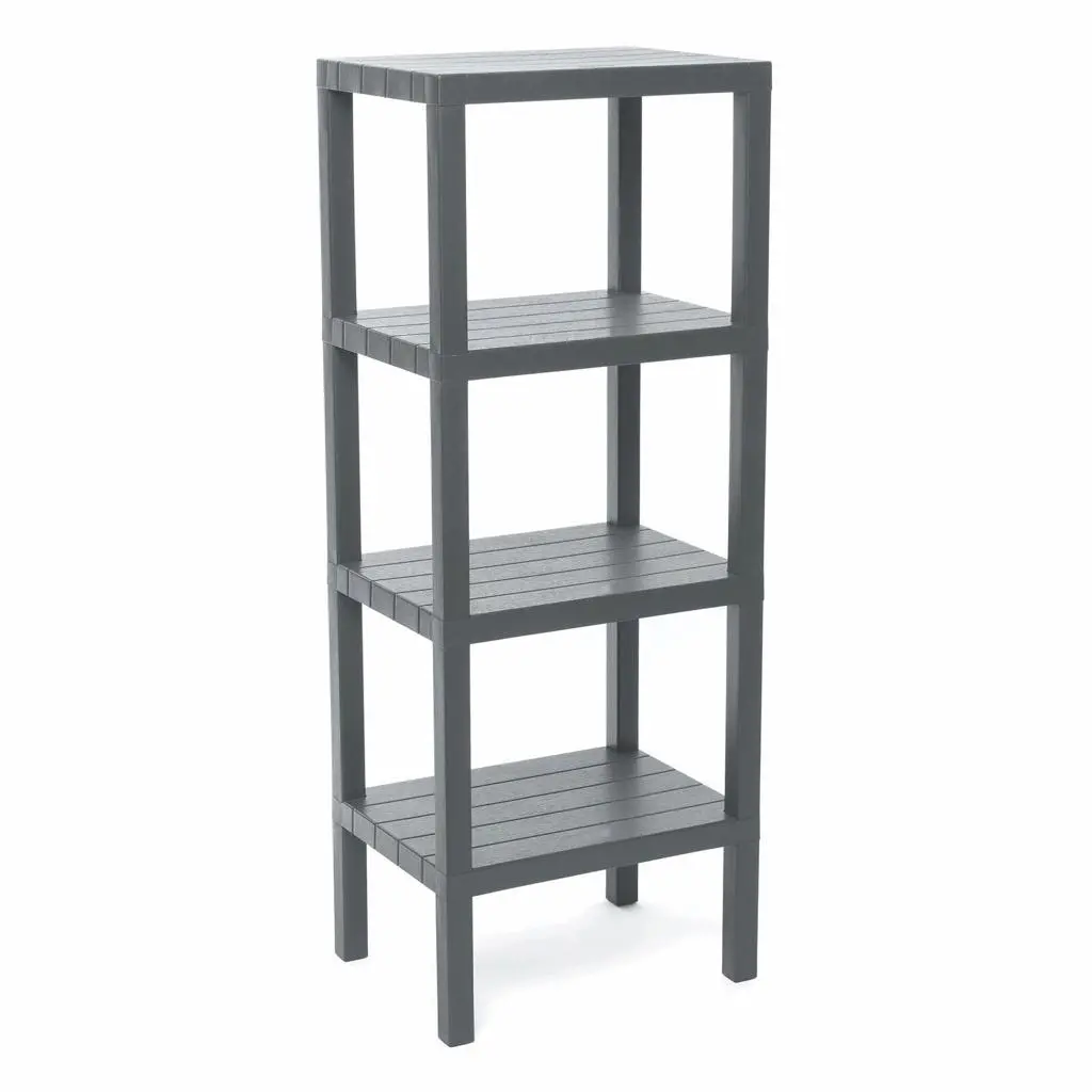 4 RAFLI GRİ MODÜLER ÜNİTE PLASTİK 38x29x100 cm (4745)