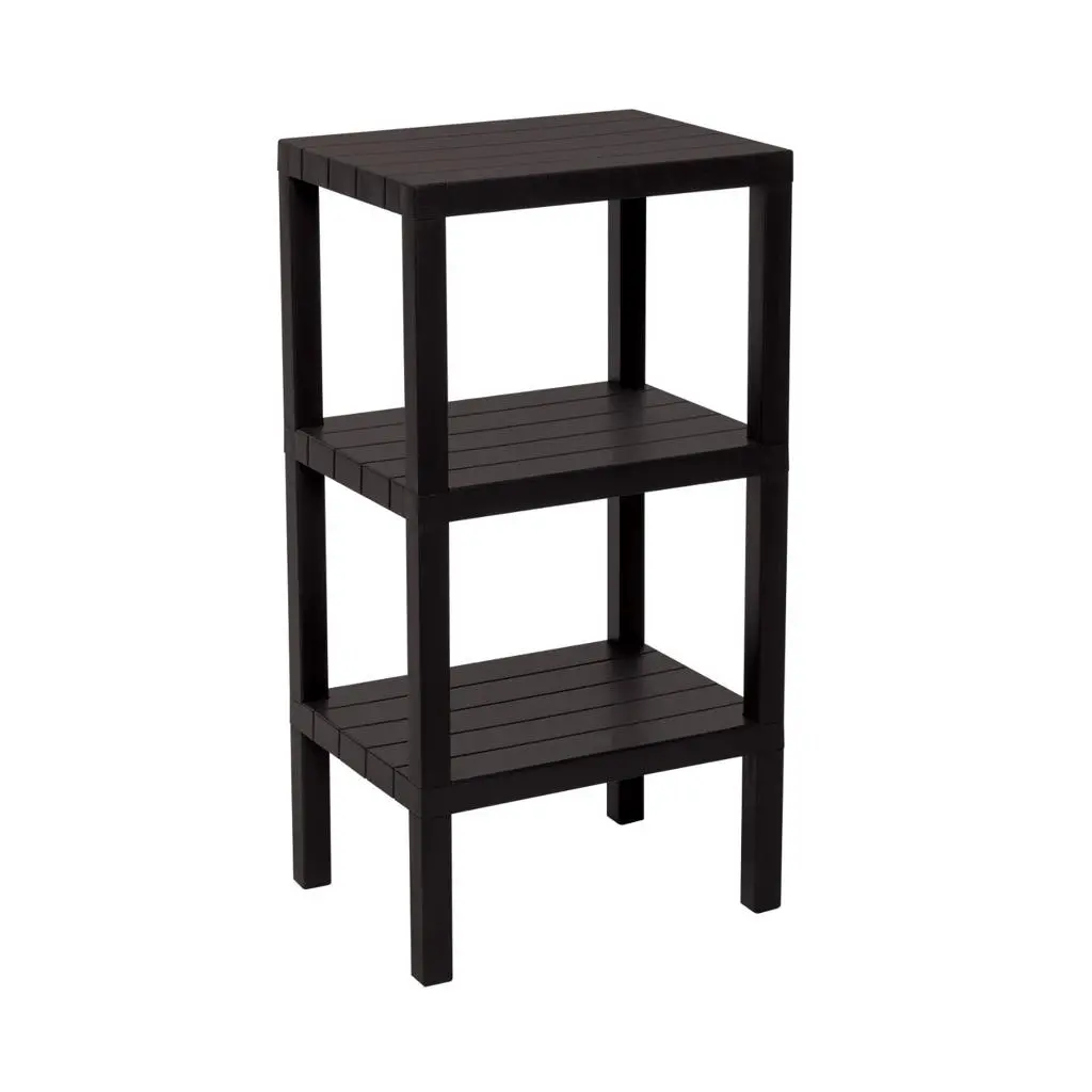 3 RAFLI SİYAH MODÜLER ÜNİTE PLASTİK 38x29x74 cm (4745)
