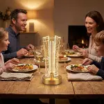 İki Yandan Kavisli Silindirik Geometrik Çizgi Model&nbsp;Kristal LED Masa Lambası – Dokunmatik, 3 Renk Işık Modlu, Şarjlı Dekoratif Gece Lambası (4745)-4