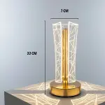 İki Yandan Kavisli Silindirik Geometrik Çizgi Model&nbsp;Kristal LED Masa Lambası – Dokunmatik, 3 Renk Işık Modlu, Şarjlı Dekoratif Gece Lambası (4745)-5