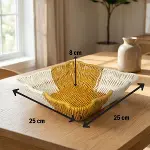 Kare Dalgalı Çift Renkli Plastik Rattan Ekmek ve Meyve Sepeti - Çok Amaçlı Banyo ve Mutfak Düzenleyici - Yıkanabilir Tezgâh Üstü Organizer (4745)-5