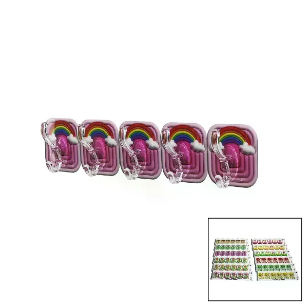 5PCS TEKLİ - ÇOKLU KULLANIM  MİKA KRİSTAL KOLLU  RESİMLİ YAPIŞKANLI  ASKI (4745)
