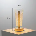 Açık Silindirik Kristal Damla&nbsp;Model LED Masa Lambası – Gold Tabanlı, Dokunmatik, 3 Renk Işık Modlu, Şarjlı Modern Dekoratif Gece Lambası (4745)-5