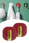 2li Yapışkanlı Retro Askılık Dolap Kapak Kulpu Kırmızı (4745)-5