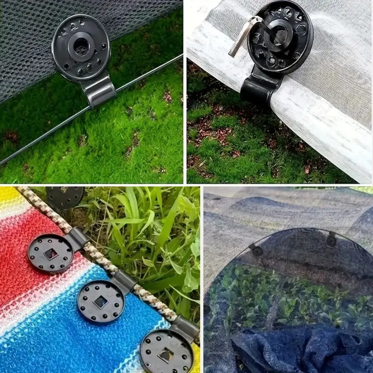 10 Adet Güneşlik Filesi Sabitleme Klipsleri, Gölgelik Bezi ve Brandalar İçin Dayanıklı Plastik Kelepçe Kancaları (4745)-2