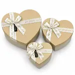 3PCS KALP MAT MİX RENKLİ KARTON HEDİYE KUTUSU KURDELALI 22X20-19X17-16X14CM (4745)-2
