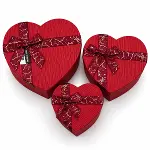 3PCS KALP ÇİZGİLİ MİX RENKLİ - KABARTMA DESEN KARTON HEDİYE KUTUSU KURDELALI 22X20-19X17-16X14CM (4745)-4