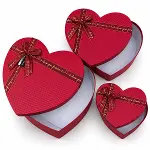 3PCS KALP MAT MİX RENKLİ - KABARTMA DESEN KARTON HEDİYE KUTUSU KURDELALI 31X28-27X24-23X20CM (4745)-2