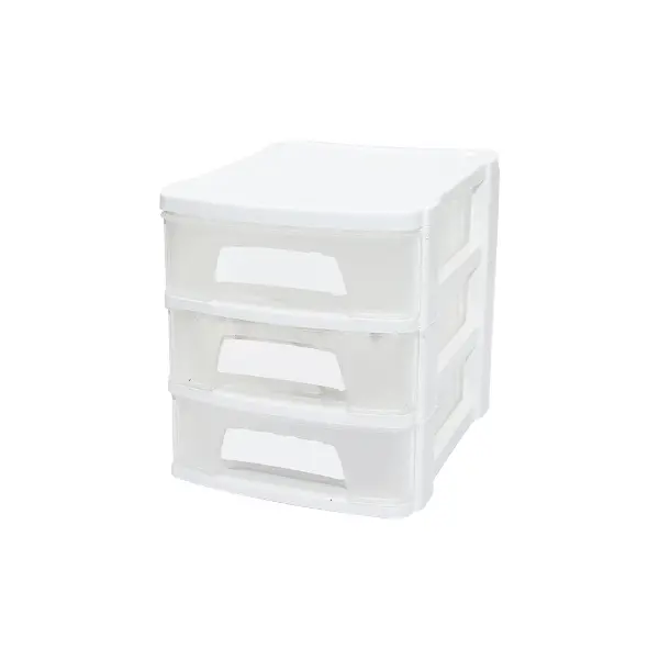 TONTON - NO:1 ÇEKMECE 3 KATLI 21.5X16.5X18.5 CM - SİYAH VEYA BEYAZ RENK GÖNDERİLİR (4745)