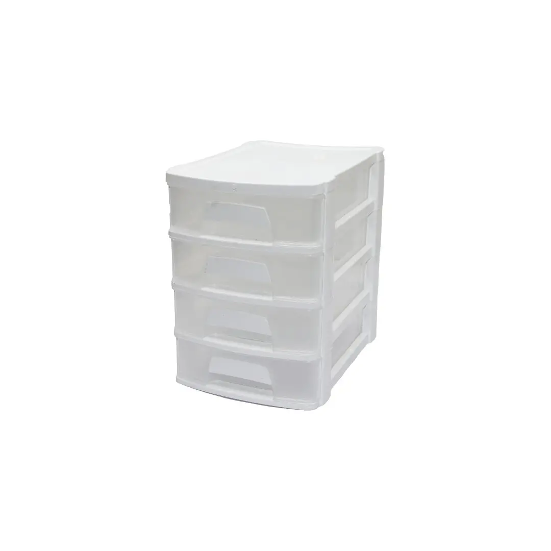 TONTON - NO:2 ÇEKMECE 4 KATLI 16.5X21.5X24CM BEYAZ VEYA SİYAH HERHANGİ BİR RENK GÖNDERİLİR (4745)