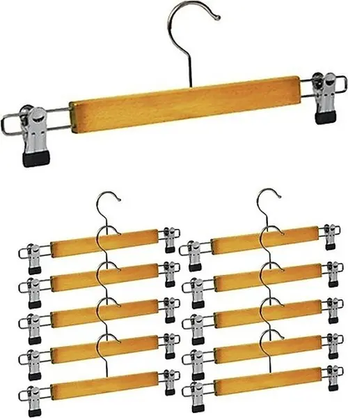10 ADET AHŞAP METAL UÇLU PANTOLON VE ETEK ASKISI (4745)