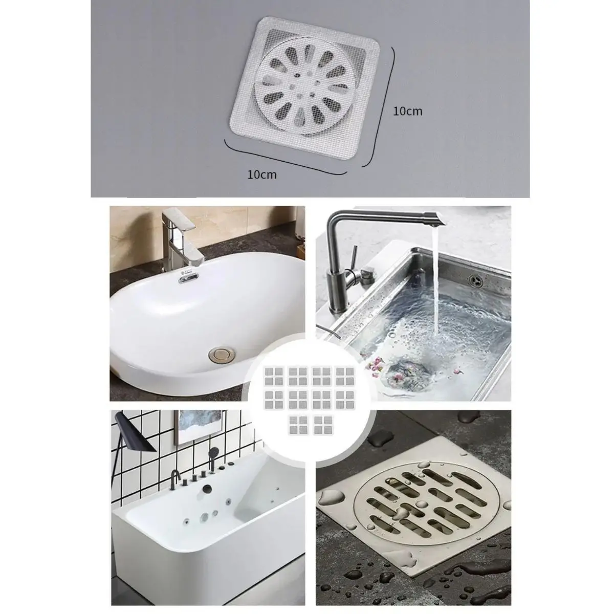 10'lu Banyo ve Mıutfak Lavabo Koku Önleyici ve Haşere Böcek Önleyici Gider Filtresi (4745)-3 10'lu Banyo ve Mıutfak Lavabo Koku Önleyici ve Haşere Böcek Önleyici Gider Filtresi (4745)-3