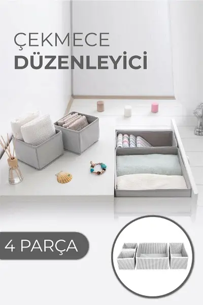 Çekmece Düzenleme Kutu Seti Organizer 4lü Set (4745)