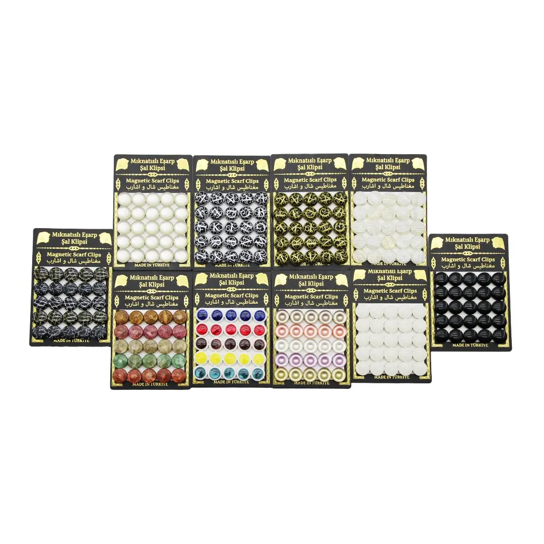 25PCS TAKIM MIKNATISLI EŞARP ŞAL KLİPSİ 1 KART (4745)