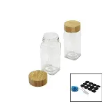 12 PCS TAKIM KARE CAM BAHARATLIK - TUZLUK BAMBU KAPAKLI (4745)-2
