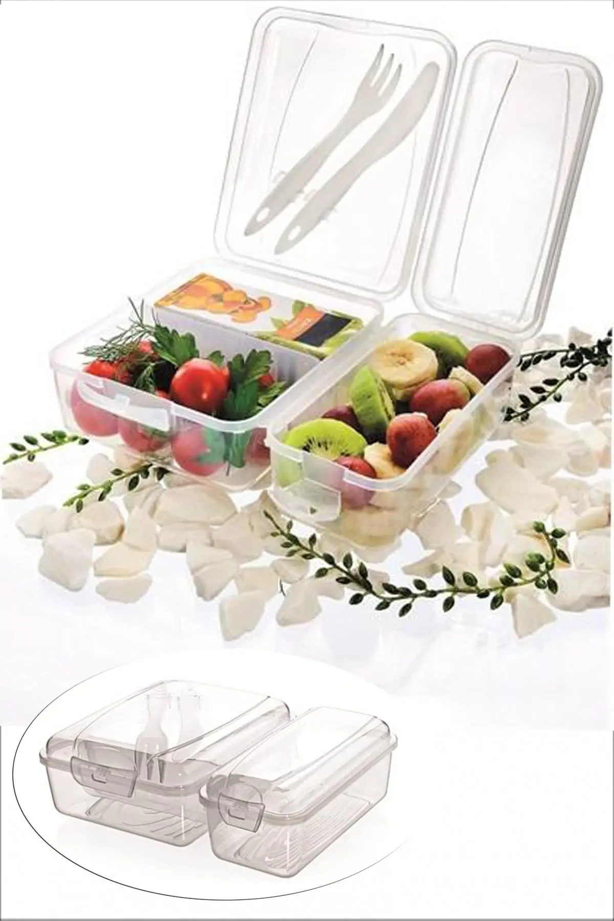 Takeaway Ergonomik Asorti Çatal Bıçaklı Pratik Yoğurt Saklama Kabı (4745)
