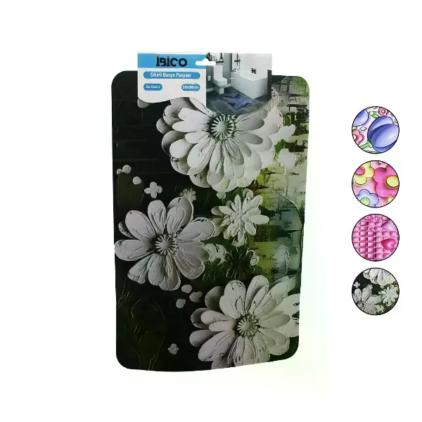 DİKDÖRTGEN - DESENLİ 38X58CM SU EMİCİ - SİHİRLİ BANYO PASPASI ELASTİK (4745)