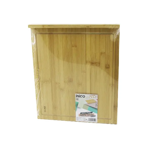 38X45CM AHŞAP BAMBU KESİM PANOSU - KESME TAHTASI TEZGAH ÜSTÜ  KANALLI - KENAR DESTEKLİ (4745)