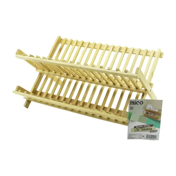 LÜX AHŞAP BAMBU BULAŞIK - TABAKLIK TEZGAH ÜSTÜ 46X33CM (4745)