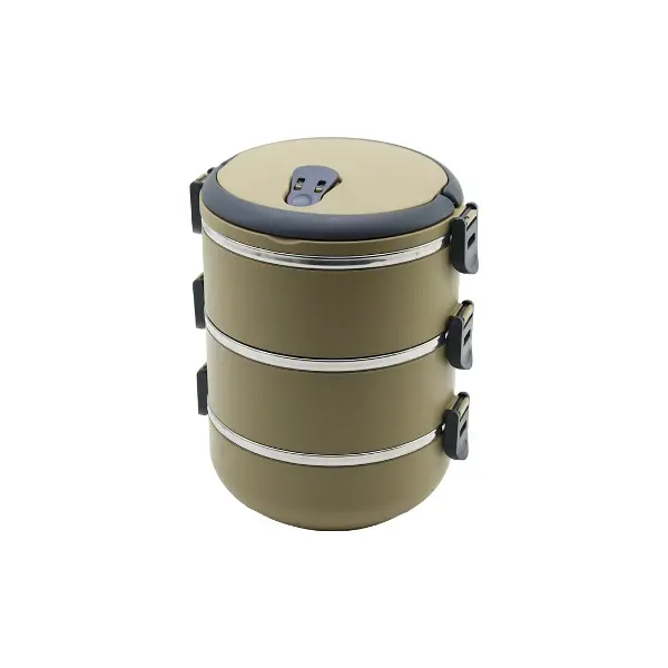 KAHVERENGİ 3LÜ SEFER TASI SAKLAMA KABI 1.8LT (4745)