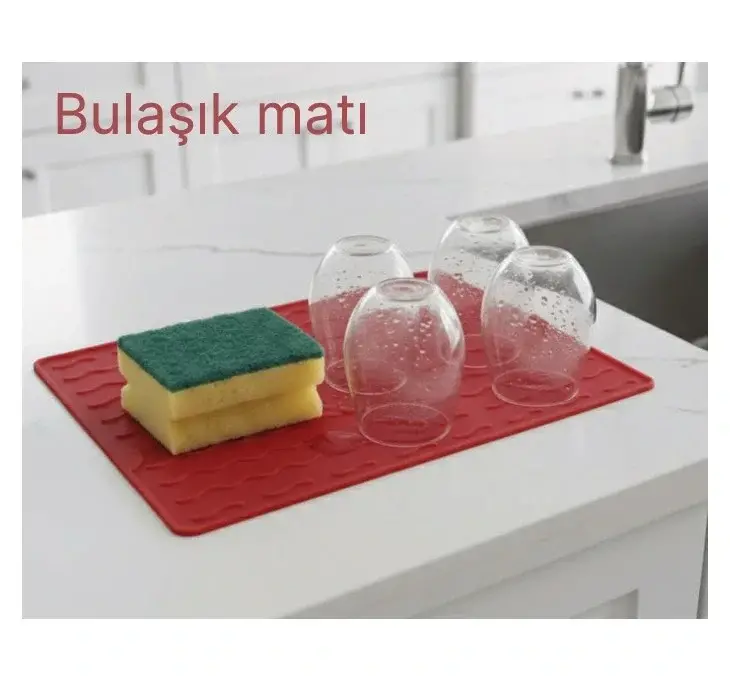 Silikon Bulaşık Kurulama Matı 30*40 cm Gıdaya Uygun Uzun Ömürlü (4745)