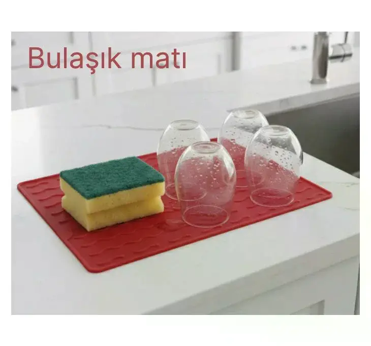 Silikon Bulaşık Kurulama Matı 30*40 cm Gıdaya Uygun Uzun Ömürlü (4745)
