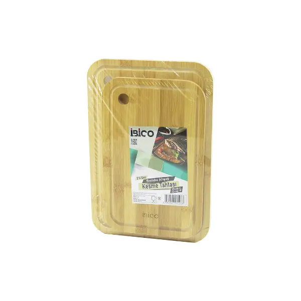 2PCS SETOVAL KENARLI - YUVARLAK DELİKLİ AHŞAP BAMBU KESİM PANOSU - KESME TAHTASI 18X28X1CM--22X32X1CM (4745)
