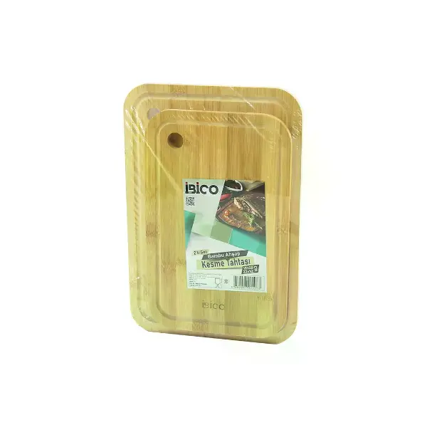 2PCS SETOVAL KENARLI - YUVARLAK DELİKLİ AHŞAP BAMBU KESİM PANOSU - KESME TAHTASI 18X28X1CM--22X32X1CM (4745)