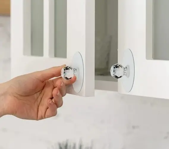 Büyük Boy Çok Amaçlı Yapışkan Kristal Tutacak Kulp 4 Adet (4745)