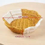 Çiçek Model Çift Renkli Plastik Rattan Ekmek ve Meyve Sepeti - Çok Amaçlı Banyo ve Mutfak Düzenleyici - Yıkanabilir Organizer (4745)-5