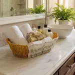 Oval Çift Renkli Plastik Rattan Ekmek ve Meyve Sepeti - Çok Amaçlı Banyo ve Mutfak Düzenleyici - Yıkanabilir Dekoratif Tezgâh Üstü Organiz (4745)-3