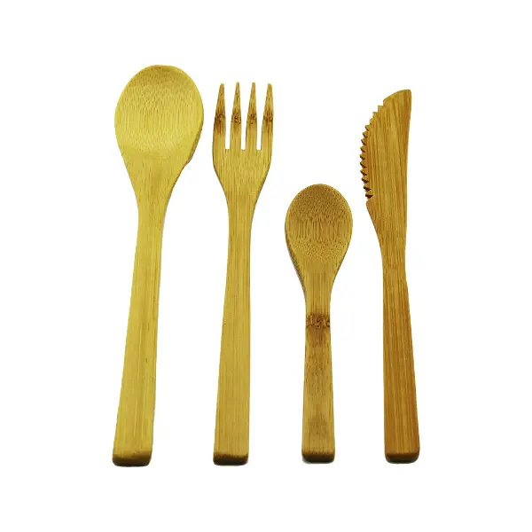 4PCS  AHŞAP BAMBU MUTFAK SETİ  2 KAŞIK - ÇATAL - BIÇAK (4745)