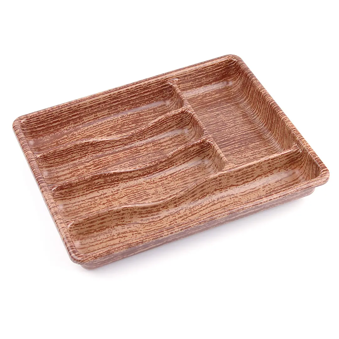 AHŞAP RENK - 5 BÖLMELİ ÇEKMECE İÇİ KAŞIKLIK 36X29CM (4745)