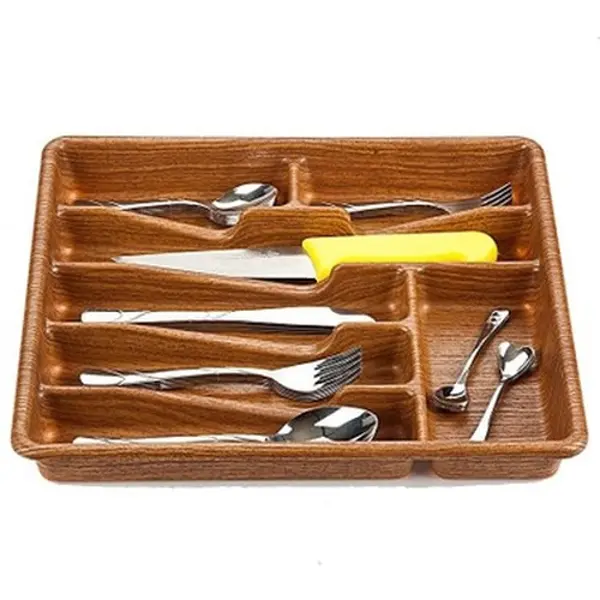 KÜÇÜK - AHŞAP RENK - 7 BÖLMELİ ÇEKMECE İÇİ KAŞIKLIK 36X32CM (4745)
