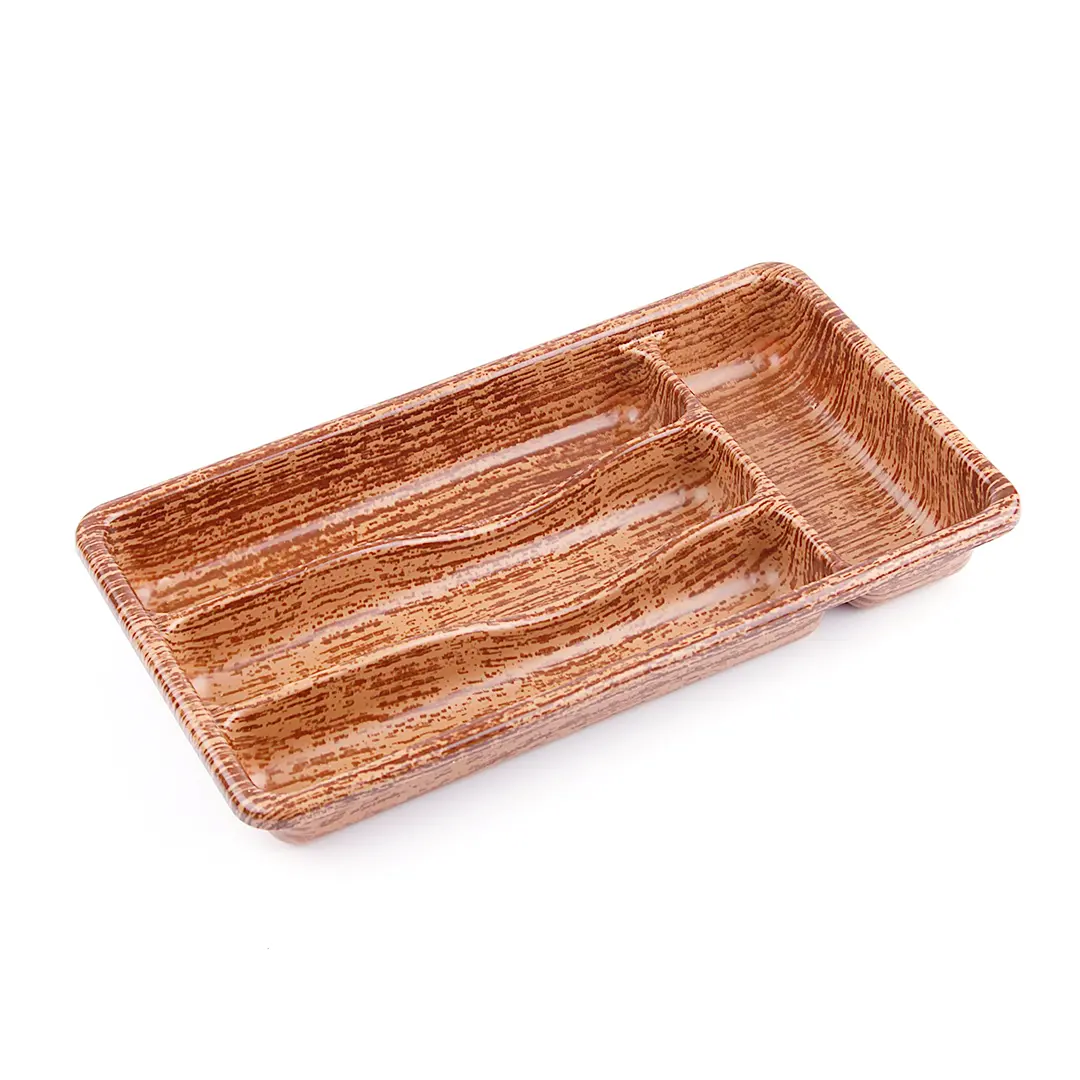 AHŞAP RENK - 4 BÖLMELİ ÇEKMECE İÇİ KAŞIKLIK 36X20CM (4745)