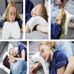 % 100 Visco Kavisli Ortopedik Yıkanabilir Kumaş Kılıflı Bel Boyun Bacak Ağrıları İçin Yastık (4745)-3