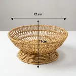 25 cm Plastik Rattan Servis Çanağı – Doğal Hasır Görünümlü Dekoratif Meyve, Ekmek ve Sunum Kasesi (4745)-5