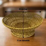 28 cm Plastik Rattan Servis Çanağı – Doğal Hasır Görünümlü Dekoratif Meyve, Ekmek ve Sunum Kasesi (4745)-5