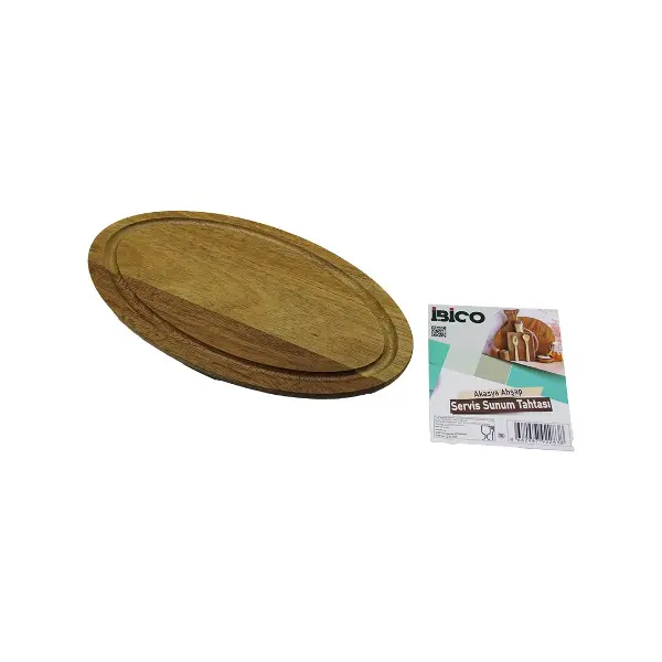 AKASYA OVAL AHŞAP SERVİS SUNUM TEPSİ - TAHTASI  MİNİ TEPSİ   25 X 14 X 1.4CM (4745)
