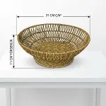 31 cm Plastik Rattan Servis Çanağı – Doğal Hasır Görünümlü Dekoratif Meyve, Ekmek ve Sunum Kasesi (4745)-5