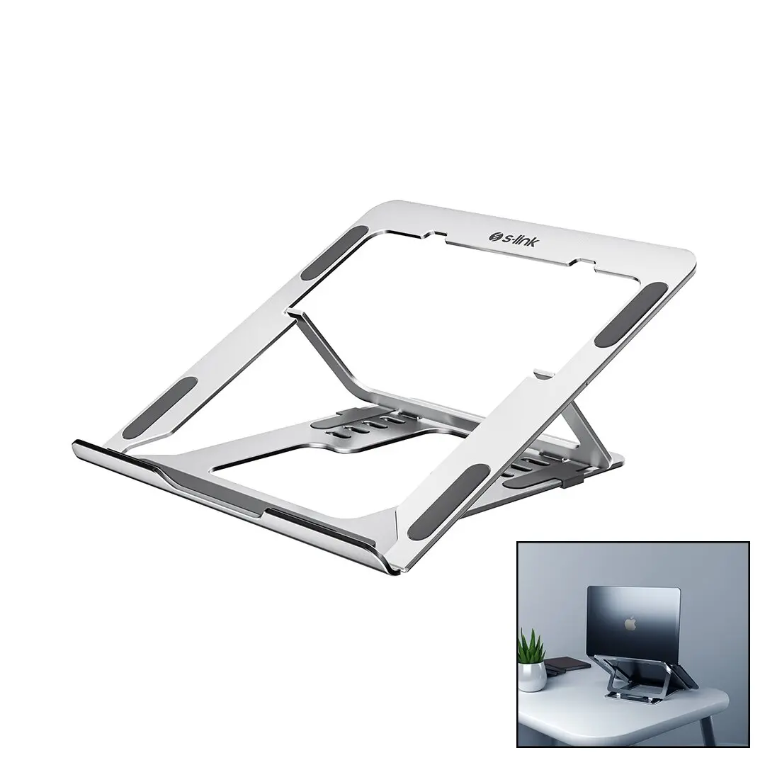 GÜMÜŞ 6 AÇILI KATLANABİLİR LAPTOP STAND ALÜMİNYUM (4745)