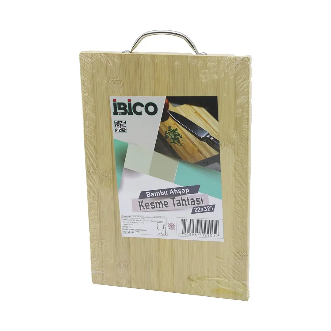 22X32 X 1.7CM LUX AHŞAP BAMBU KESİM PANOSU - KESME TAHTASI METAL KULPLU (4745)