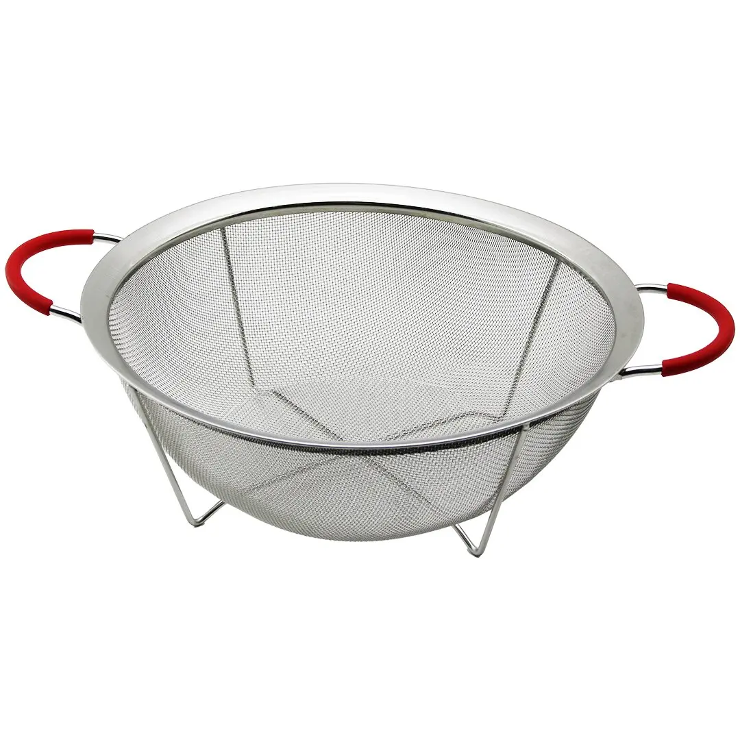 28CM TEL SEPET METAL SÜZGEÇ SİLİKON KILIFLI KULP METAL ÇERÇEVE - AYAK (4745)
